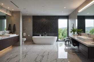 Robinetterie moderne dans une salle de bain élégante et stylée