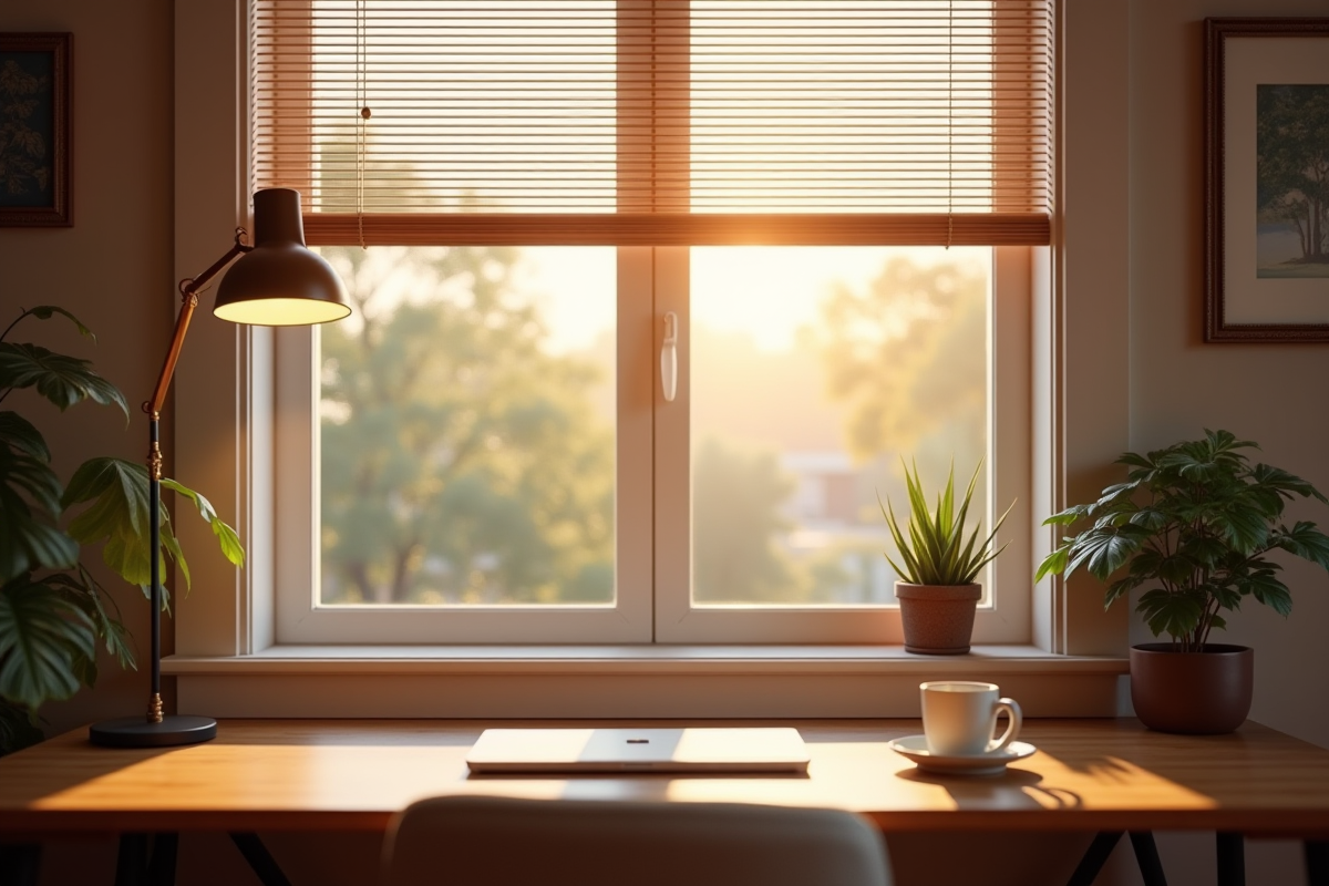 Espace de travail avec bureau près d