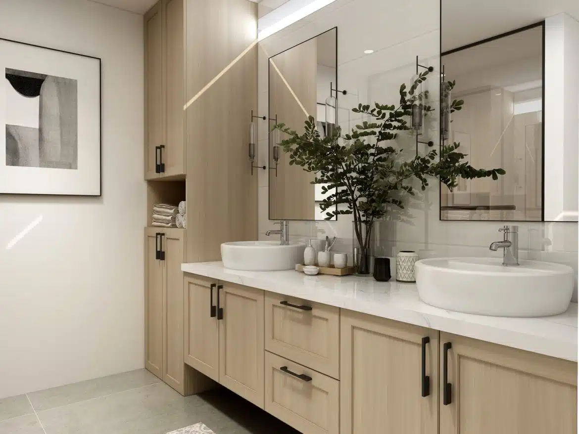Salle de bains : quelle hauteur entre lavabo et miroir ?