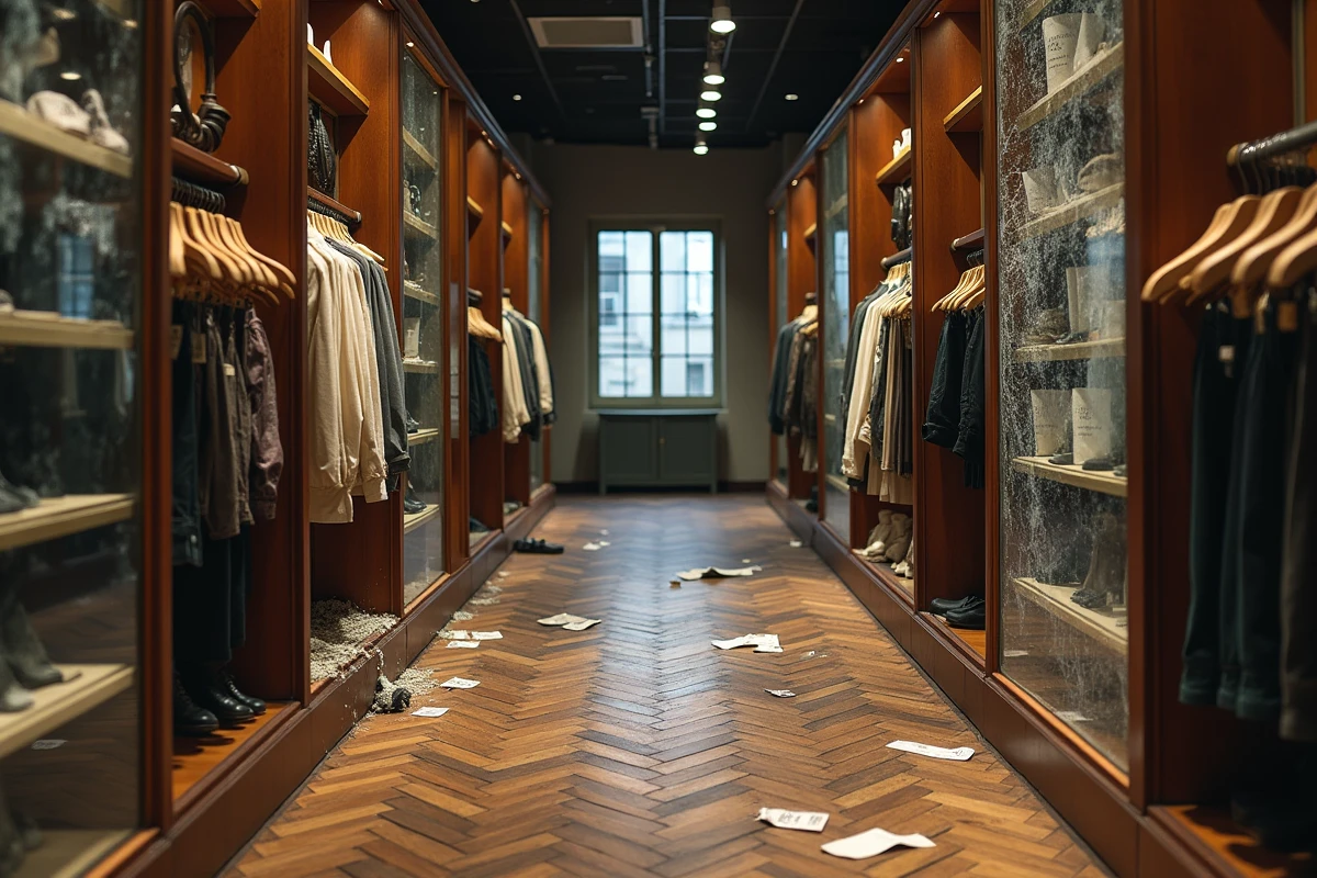 Boutique vide et fermée de Maison Éthier après la faillite de l'entreprise